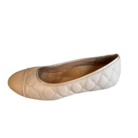 Vionic Quilted Cap Toe Ballet Flats Beige 6.5 - Picture 1 of 7